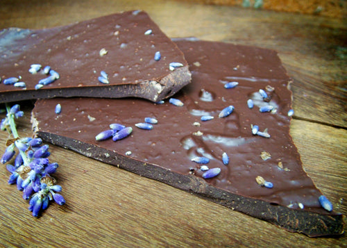 Dark Vegan Chocolate Lavender Shards