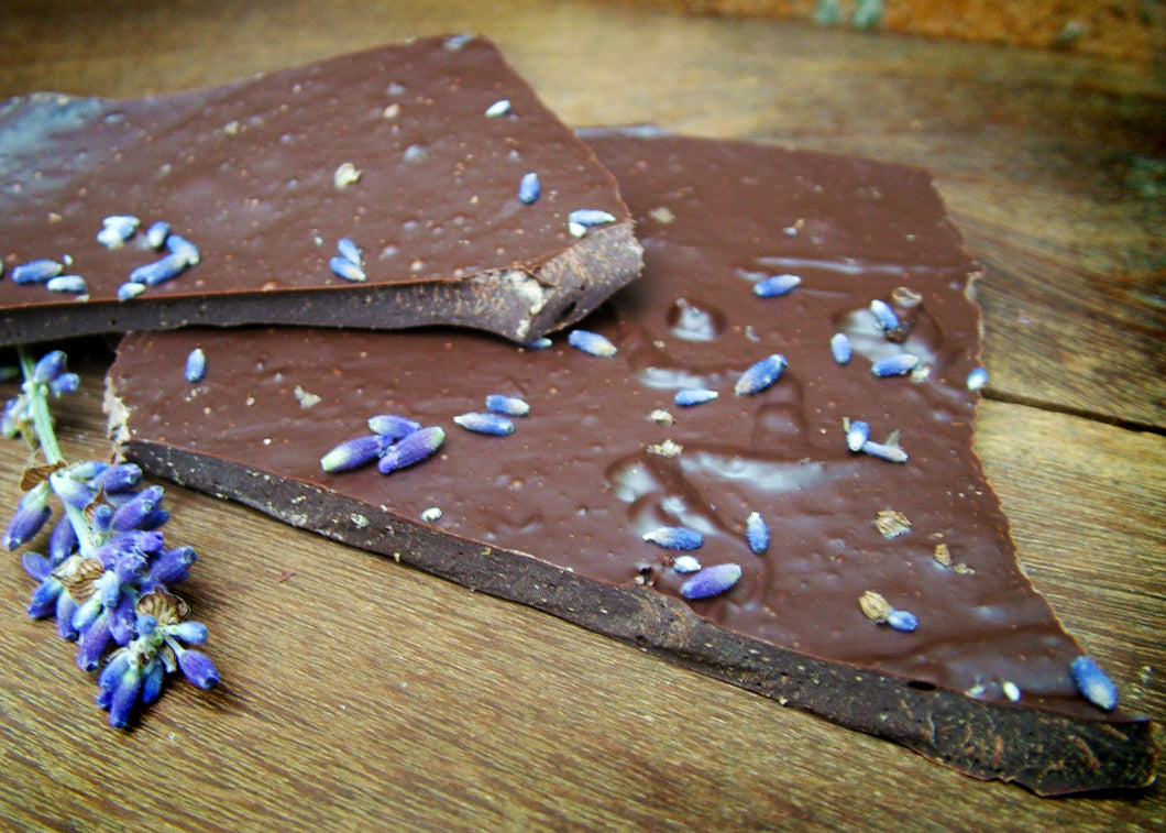 Dark Vegan Chocolate Lavender Shards